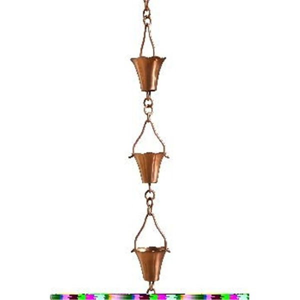 Patina Products Copper Fluted Cup Rain Chain - Half Length R277H